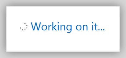 SharePoint 2013's default loading message.