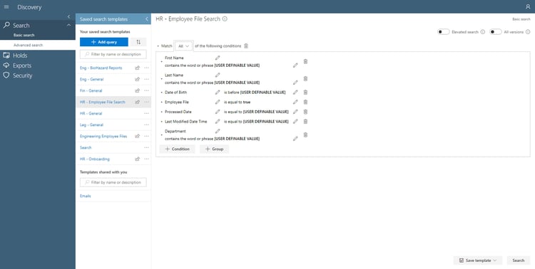 Collabspace search query fields