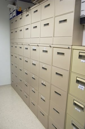 Office cabinets in a narrow room-1