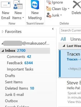 Outlook inbox search