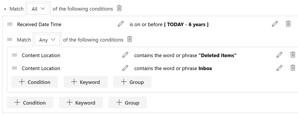 Auto capture records using email folder locations and dates.