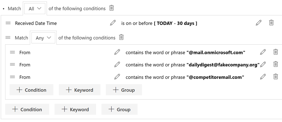 Auto capture records using email senders, recipients, and dates.